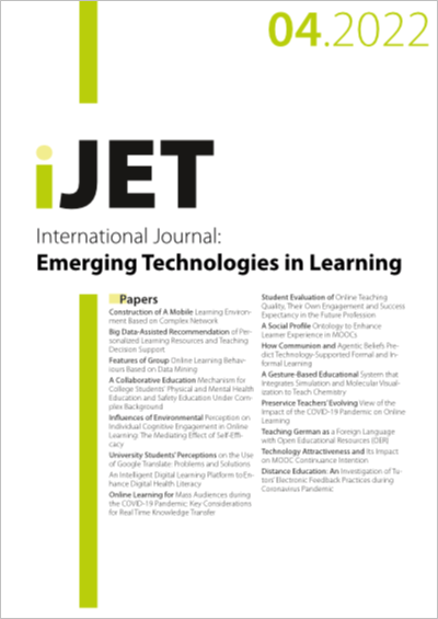 Cover iJET Vol. 17 No. 04 (2022)