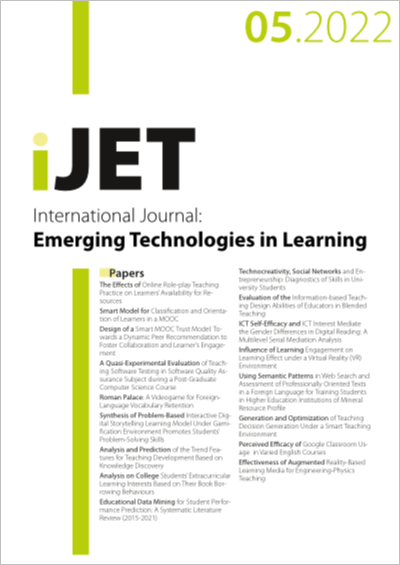 Cover iJET Vol. 17 No. 05 (2022)
