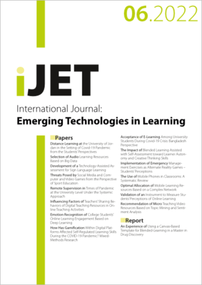 Cover iJET Vol. 17 No. 06 (2022)