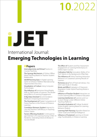 Cover iJET Vol. 17 No. 10 (2022)