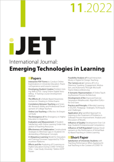Cover iJET Vol. 17 No. 11 (2022)