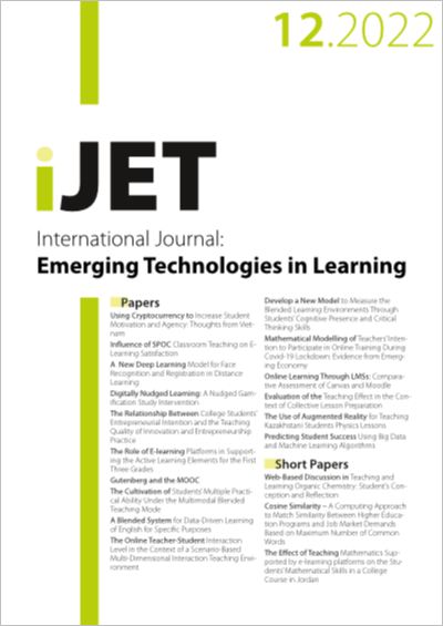 Cover iJET Vol. 17 No. 12 (2022)