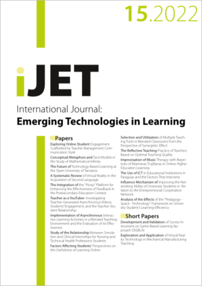Cover iJET Vol. 17 No. 15 (2022)