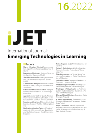 Cover iJET Vol. 17 No. 16 (2022)