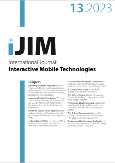 Cover iJIM – Vol 17, No 13, 2023