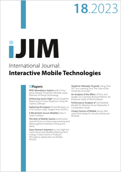 Cover iJIM – Vol 17, No 18, 2023