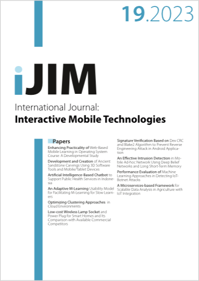 Cover iJIM – Vol 17, No 19, 2023