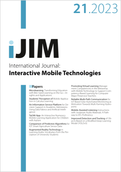 Cover iJIM – Vol 17, No 21, 2023