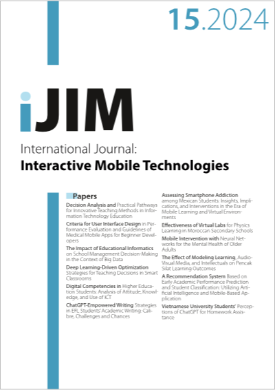 Cover iJIM – Vol 18, No 15, 2024