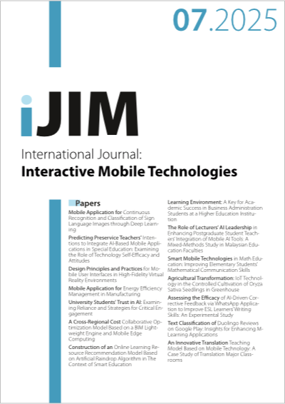 Cover iJIM – Vol 19, No 07, 2025