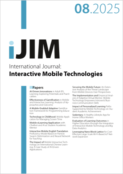 Cover iJIM – Vol 19, No 08, 2025