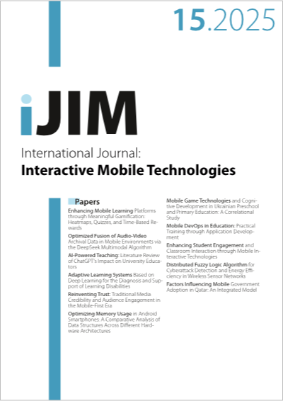 Cover iJIM – Vol 19, No 15, 2025