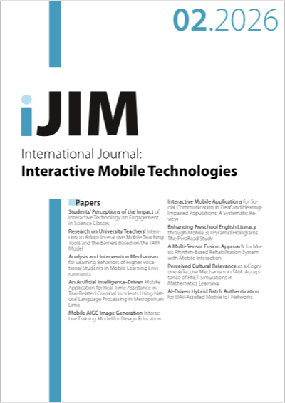Cover iJIM – Vol 20, No 02 (2026)