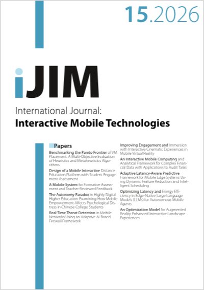 Cover iJIM – Vol 20, No 15 (2026)