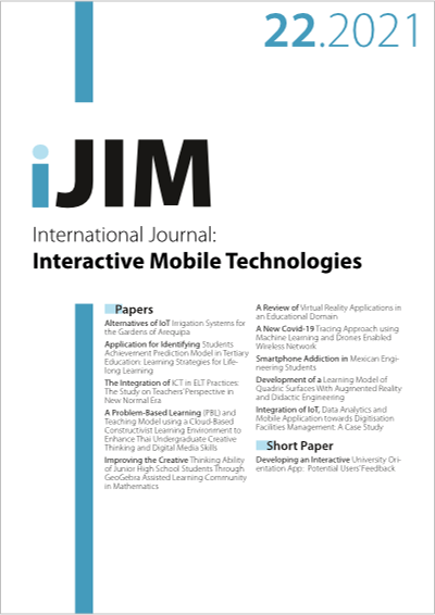 Cover iJIM Vol. 15 No. 22 (2021)