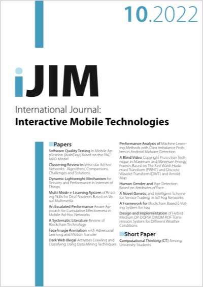 Cover iJIM Vol. 16 No. 10 (2022)