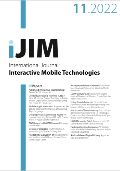 Cover iJIM Vol. 16 No. 11 (2022)