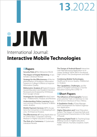 Cover iJIM Vol. 16 No. 13 (2022)