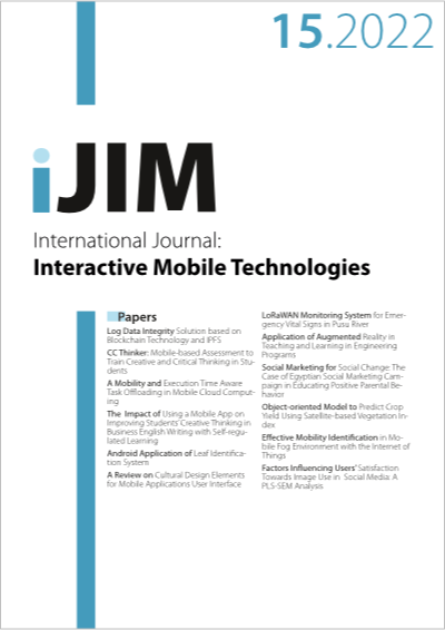 Cover iJIM Vol. 16 No. 15 (2022)