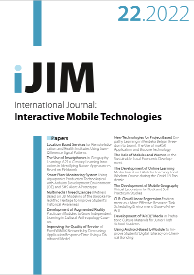 Cover iJIM Vol. 16 No. 22 (2022)